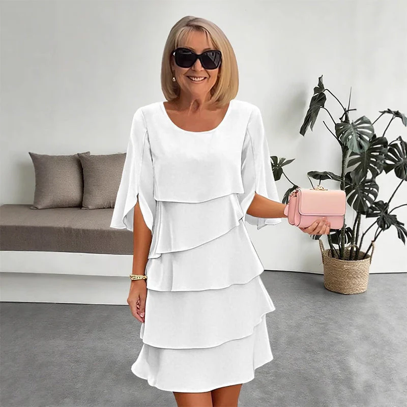 Abito a Strati Chic con Maniche a Palloncino per Donna - Image 2