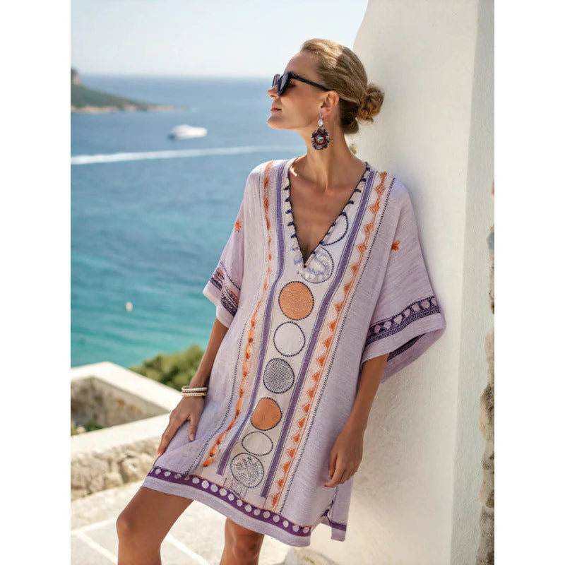 Abito Caftano Bohémien Ricamato da Donna - Elegante e Fluido - Image 13