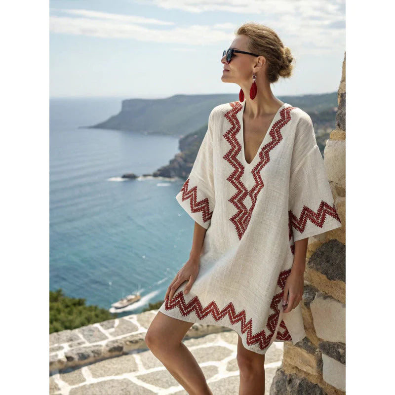 Abito Caftano Bohémien Ricamato da Donna - Elegante e Fluido - Image 4