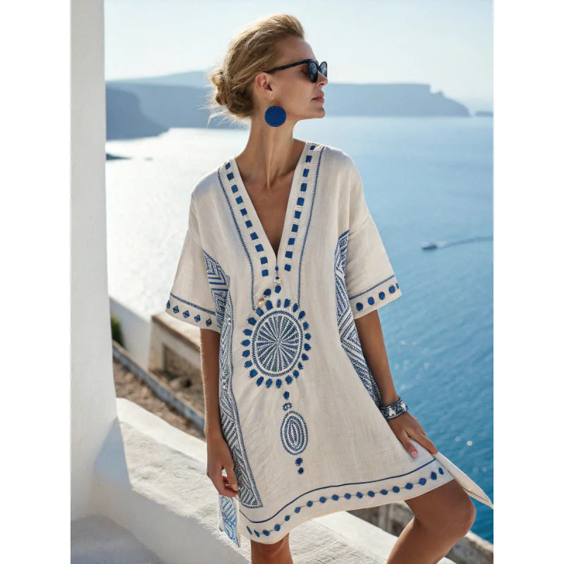 Abito Caftano Bohémien Ricamato da Donna - Elegante e Fluido - Image 7