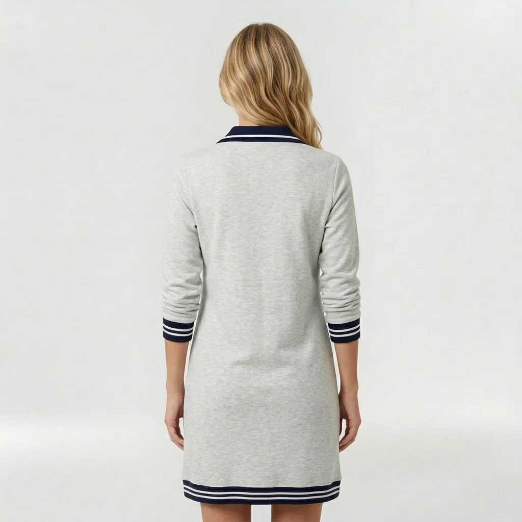 Abito Corto Casual da Donna con Zip e Colletto – Vestito Sportivo Elegante - Image 8