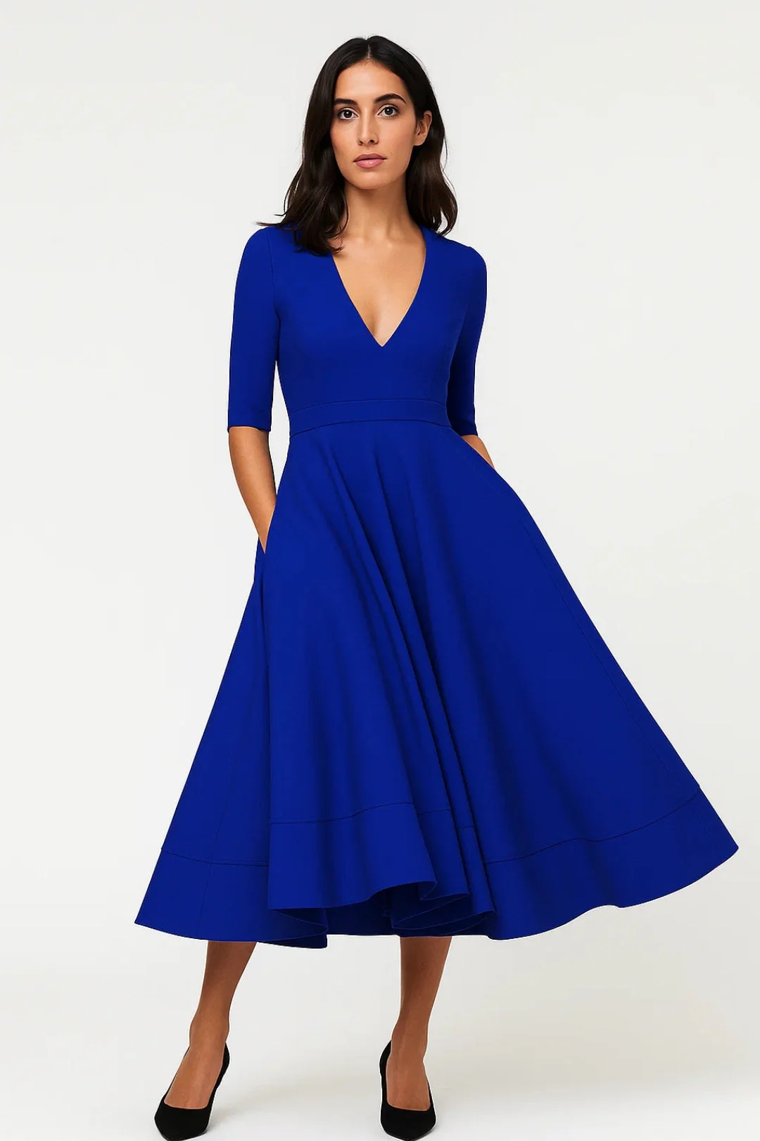 Abito Donna | Midi | Elegante | Silhouette Svasata per Mezza Stagione - Image 2