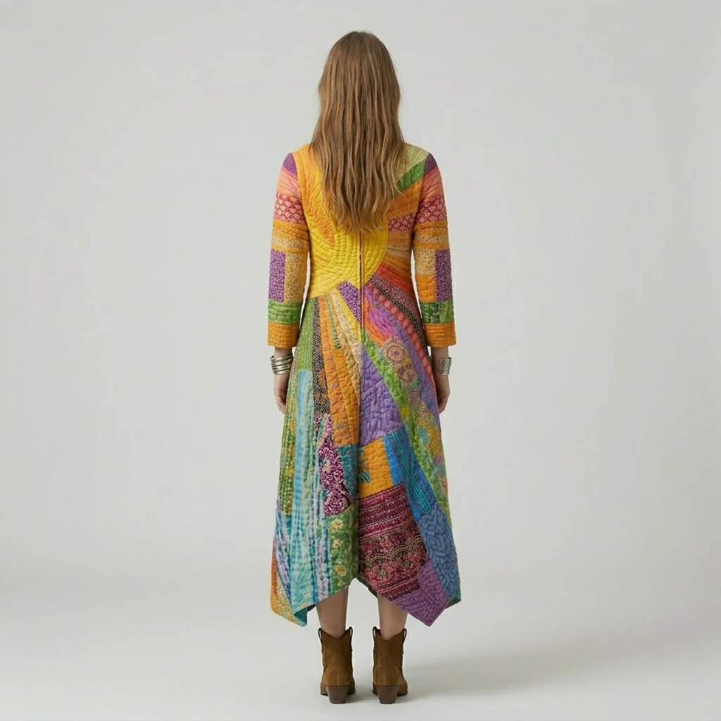 Abito Maxi Colorato da Donna – Vestito Lungo Fantasia Multicolore Elegante - Image 4