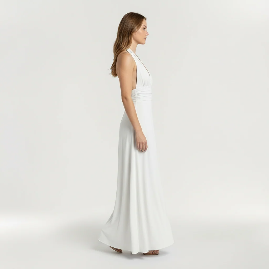 Abito maxi da donna con scollo halter e spacco laterale elegante - Image 13