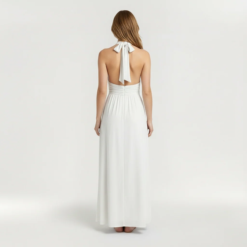 Abito maxi da donna con scollo halter e spacco laterale elegante - Image 14