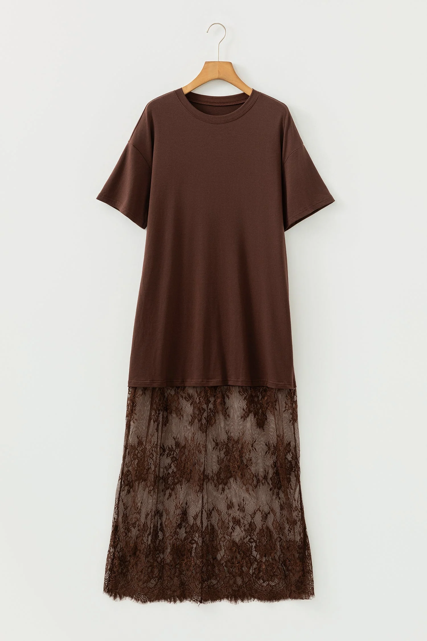 Abito Maxi Largo a Maniche Corte con Patchwork Floreale - Image 21