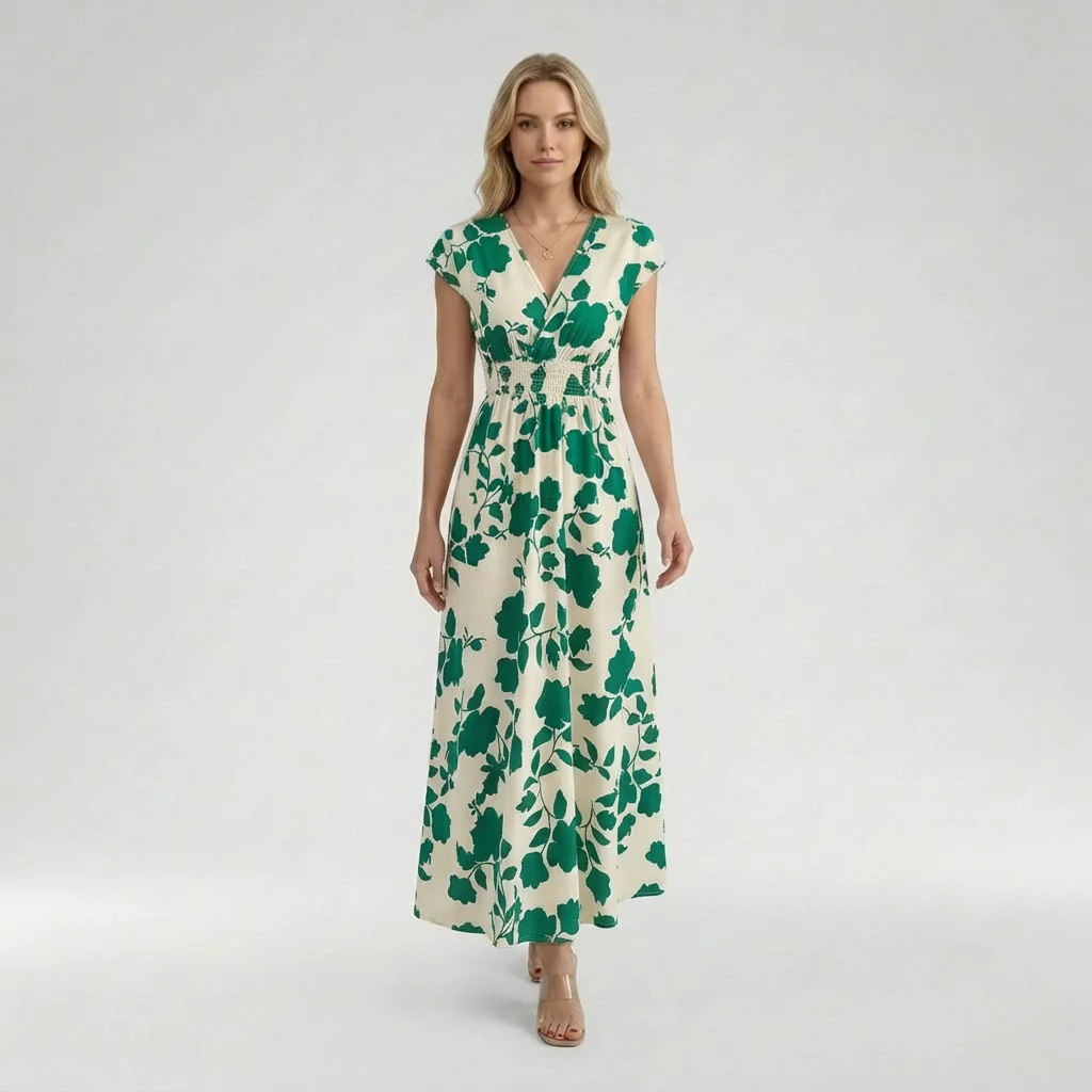 Abito maxi lungo da donna fluido per uso quotidiano estivo - Image 6