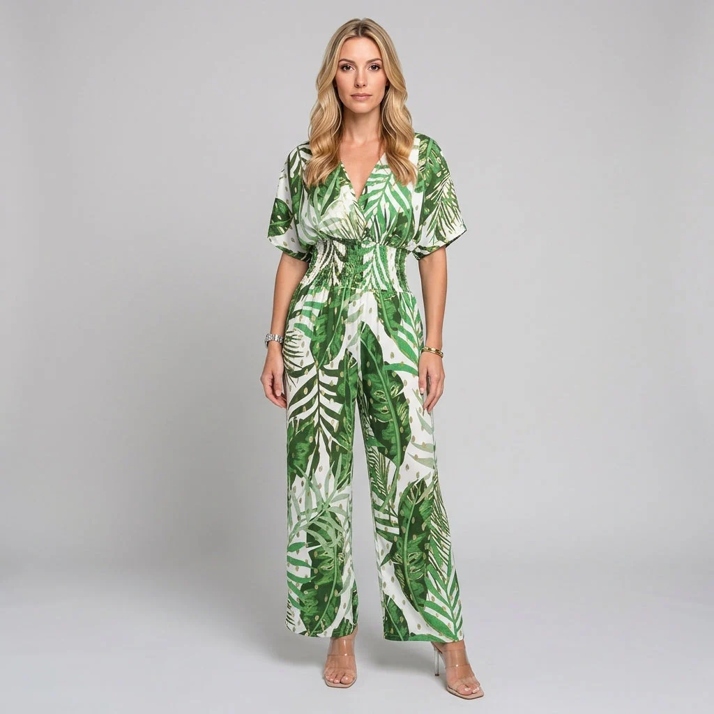Abito Maxi Tropicale con Scollo a V e Vestibilità Ampia - Image 3