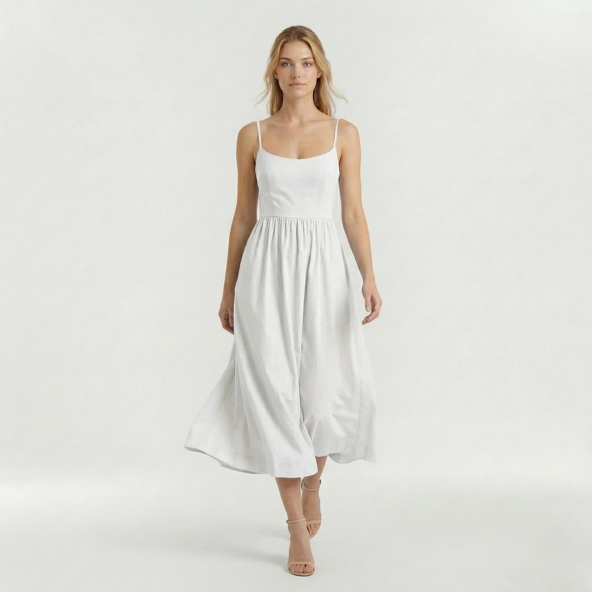 Abito midi A-line da donna stile ascot per invitata matrimonio
