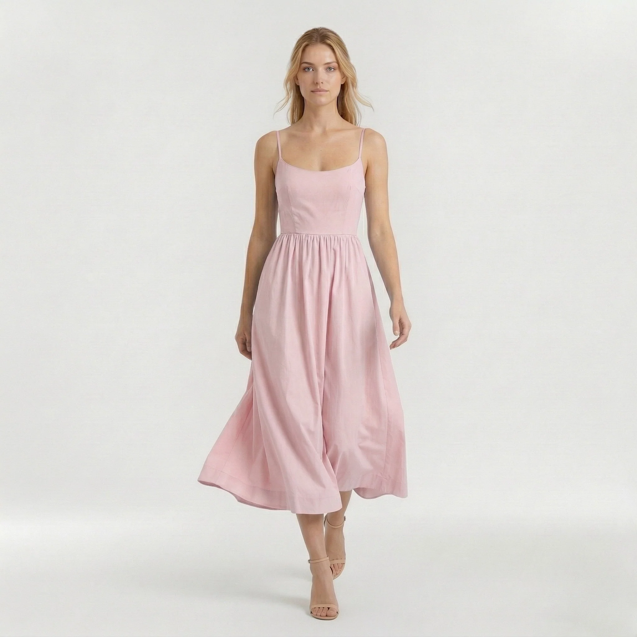 Abito midi A-line da donna stile ascot per invitata matrimonio - Image 3