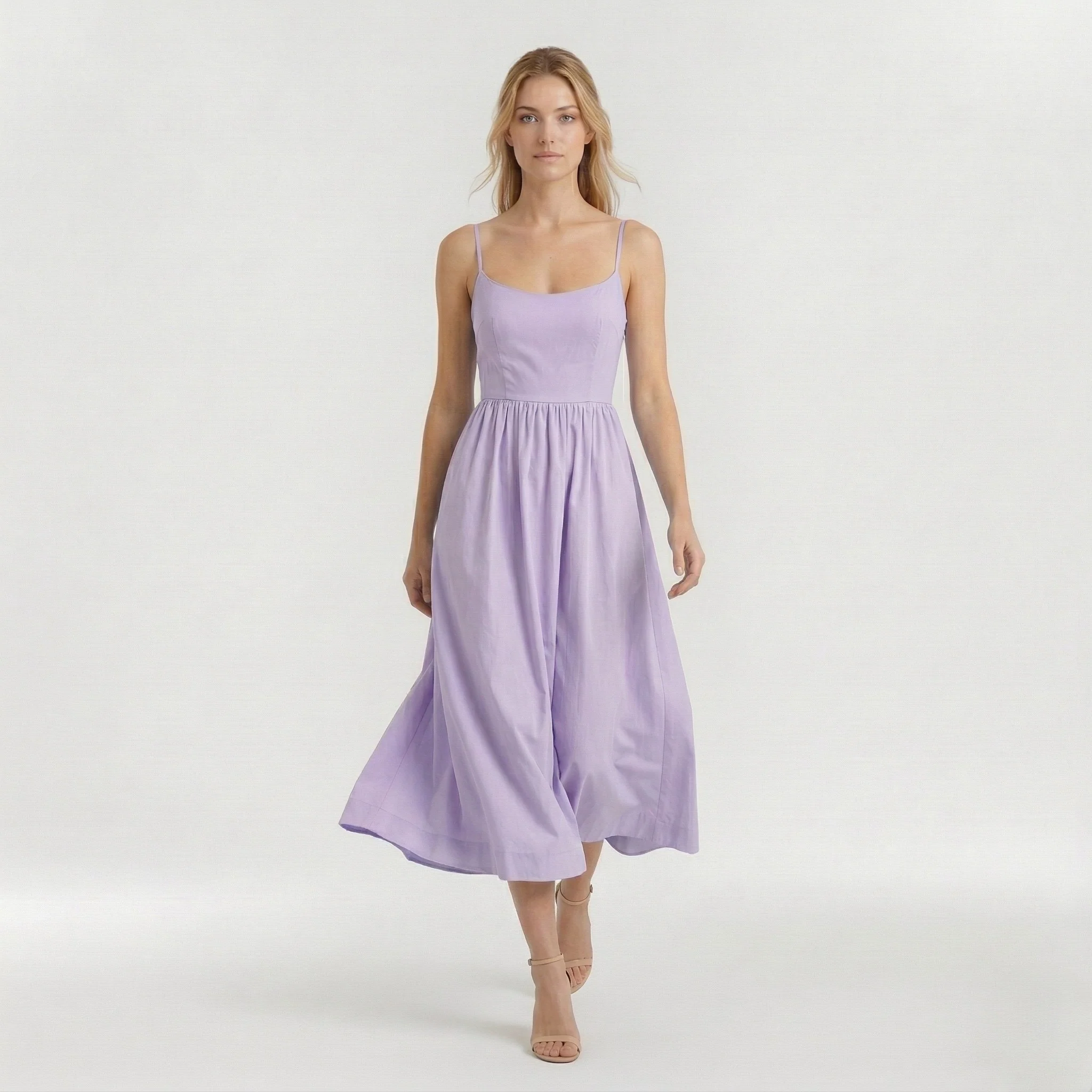 Abito midi A-line da donna stile ascot per invitata matrimonio - Image 4