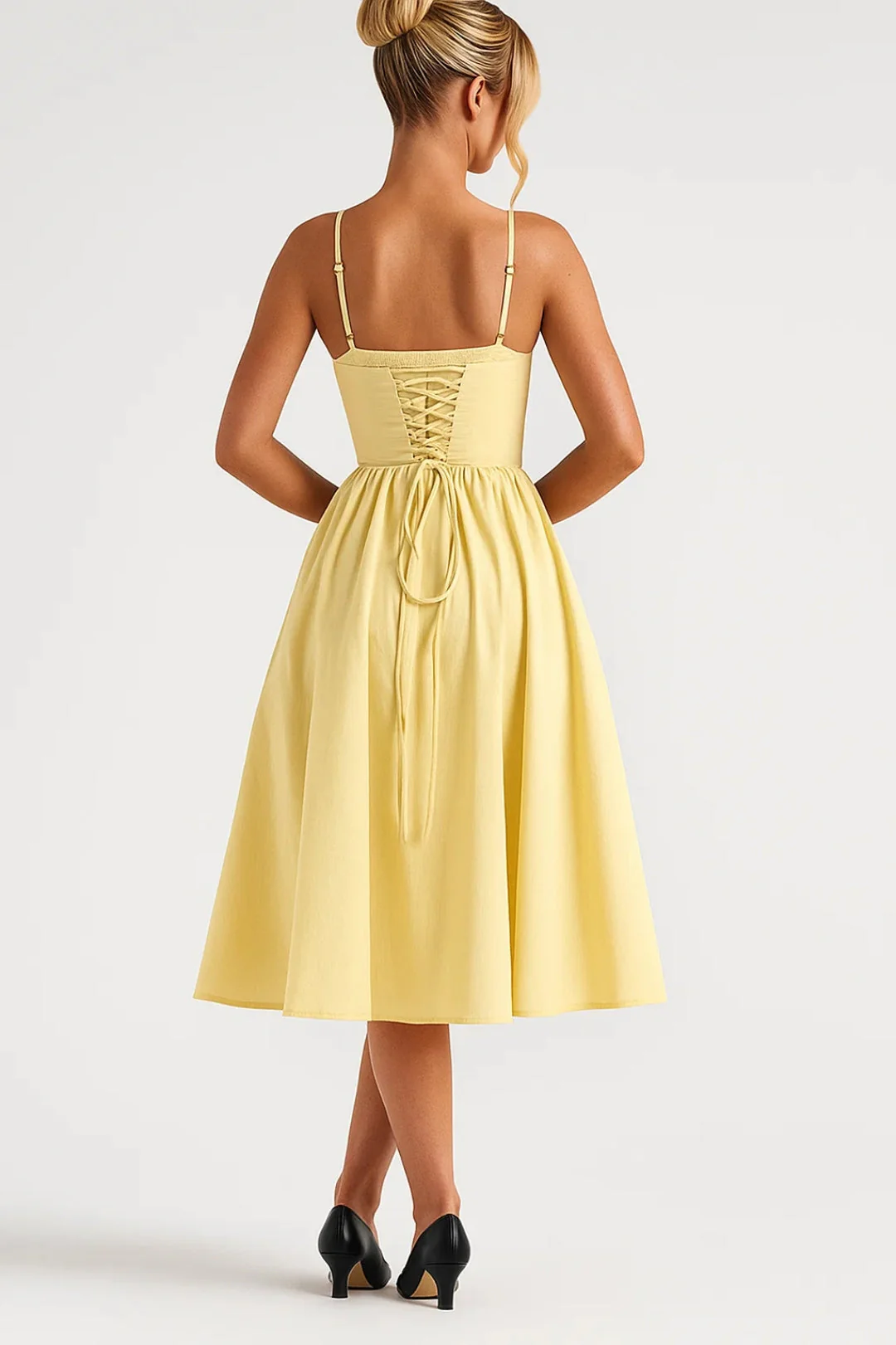 Abito Midi Donna - Bustier Taglio Svasato Bretelle | Romantico - Image 4