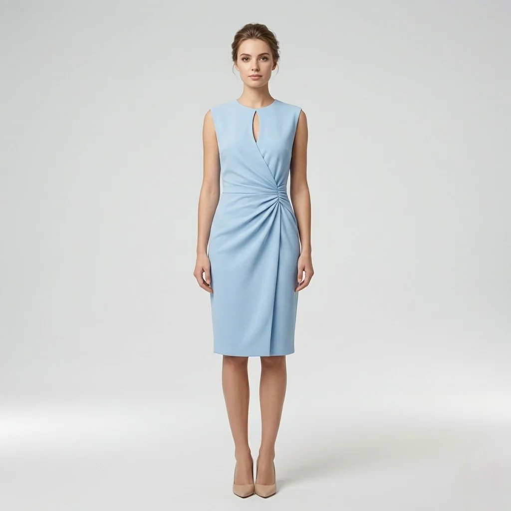 Abito Midi Elegante da Donna Senza Maniche – Vestito Slim Fit Raffinato