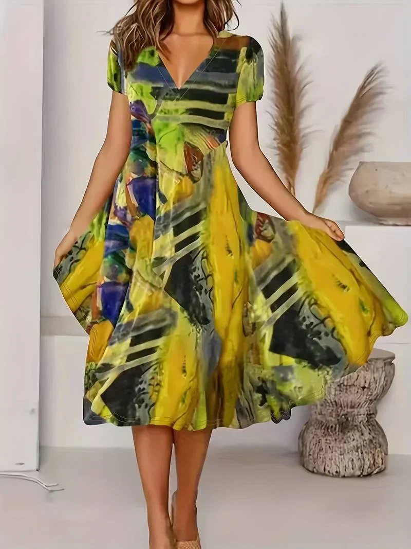 Adaline - Sommer boho kjole med V-udskæring - Image 2