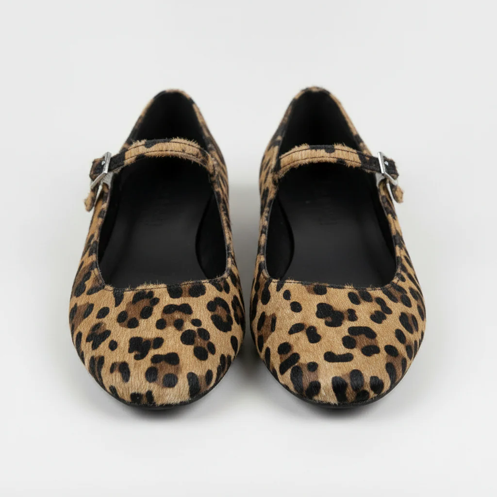 Ballerine Mary Jane da donna con stampa leopardata e cinturino - Image 3