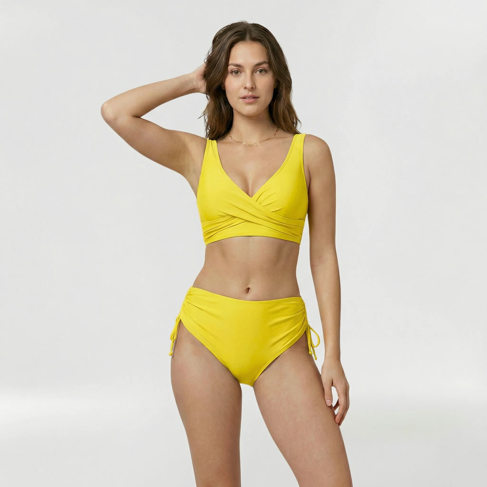 Bikini da donna con top incrociato e spalline larghe per mare - Image 6