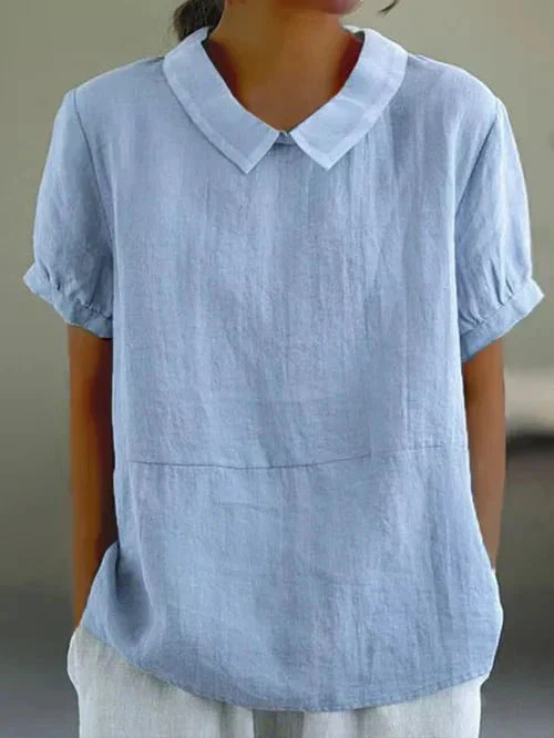 Blusa con colletto Peter Pan e vestibilità morbida