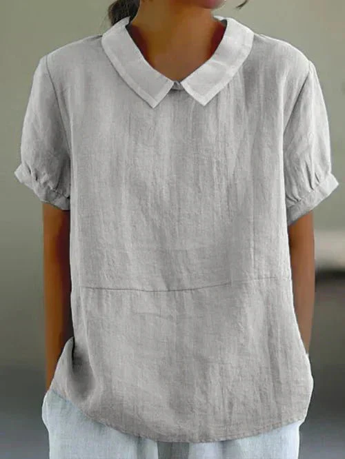 Blusa con colletto Peter Pan e vestibilità morbida - Image 2