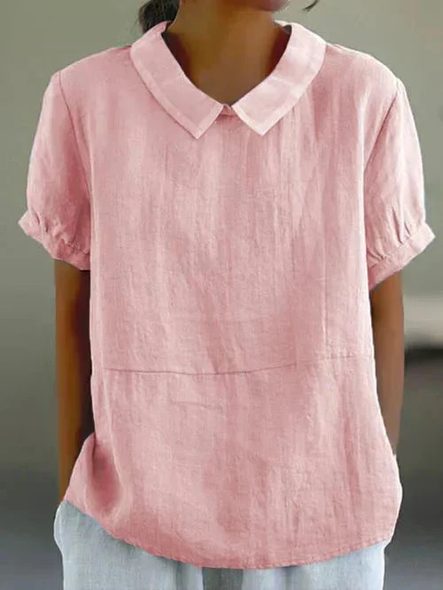 Blusa con colletto Peter Pan e vestibilità morbida - Image 3