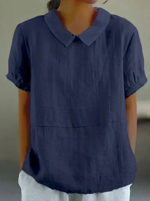 Blusa con colletto Peter Pan e vestibilità morbida - Image 4