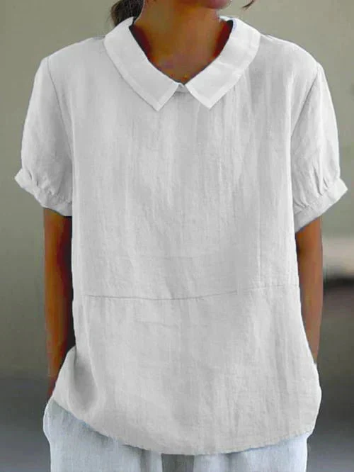 Blusa con colletto Peter Pan e vestibilità morbida - Image 5