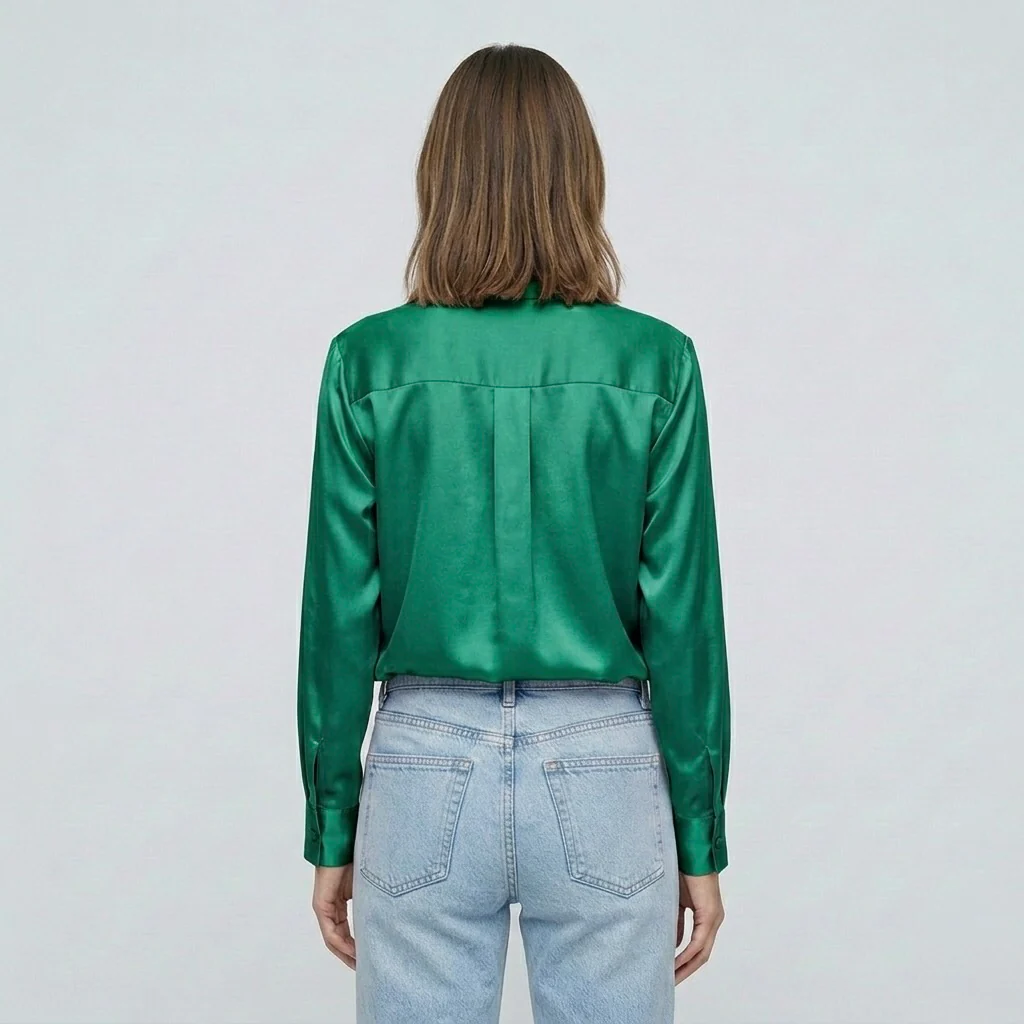 Blusa elegante da donna a maniche lunghe stile satinato moderno - Image 31