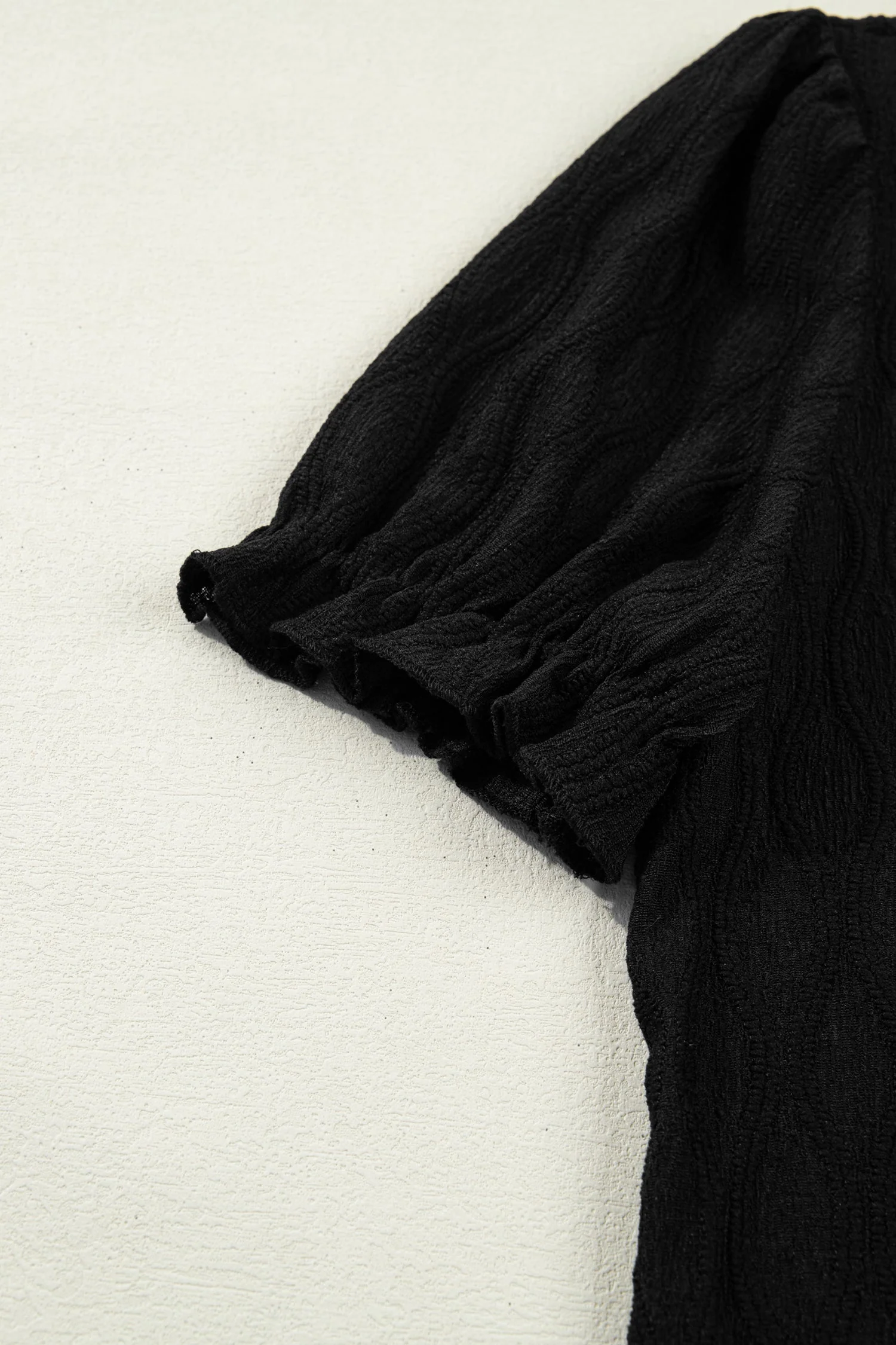 Blusa Testurizzata a Tinta Unita con Scollo a V e Maniche a Sbuffo - Image 13
