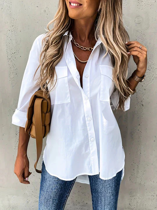 Camicetta da Donna con Bottoni dall'Eleganza Naturale - Image 3