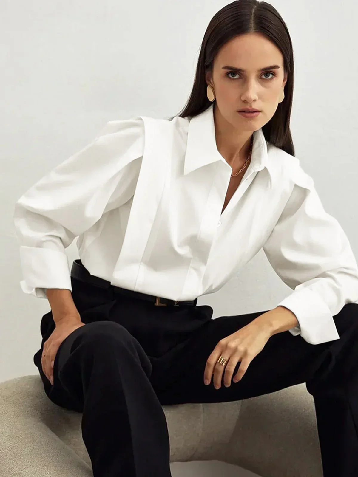 Camicia donna a quadri con bottoni multipli e colori vari - Image 5