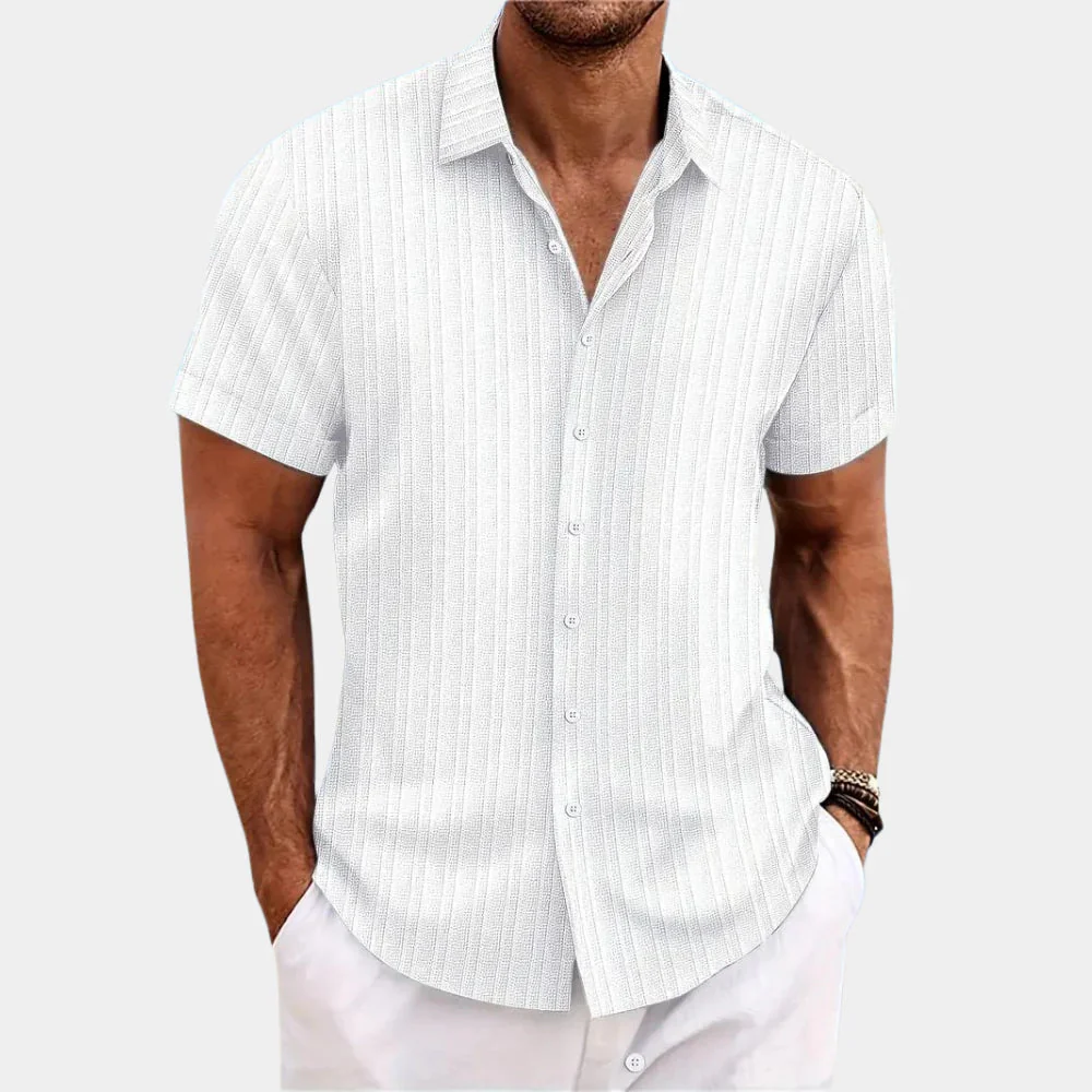 Camicia in misto lino da uomo - Image 5