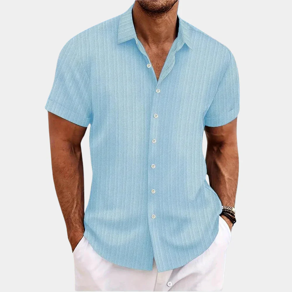 Camicia in misto lino da uomo - Image 9