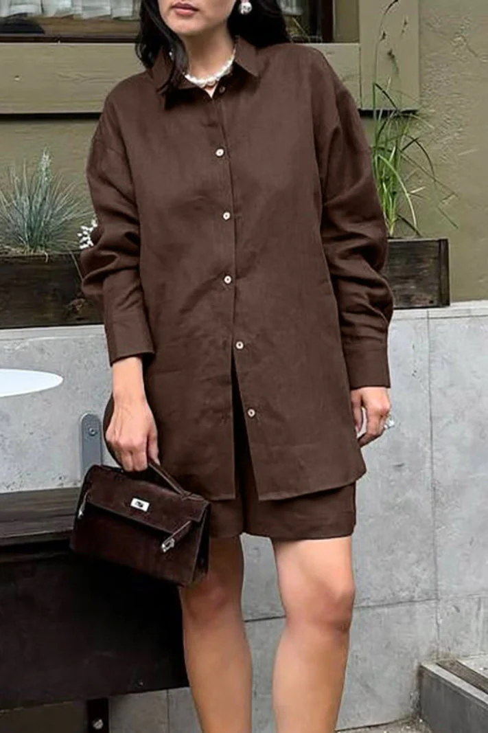Cardigan Chic Casual Completo Due Pezzi con Shorts - Image 2
