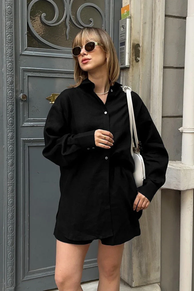 Cardigan Chic Casual Completo Due Pezzi con Shorts - Image 3