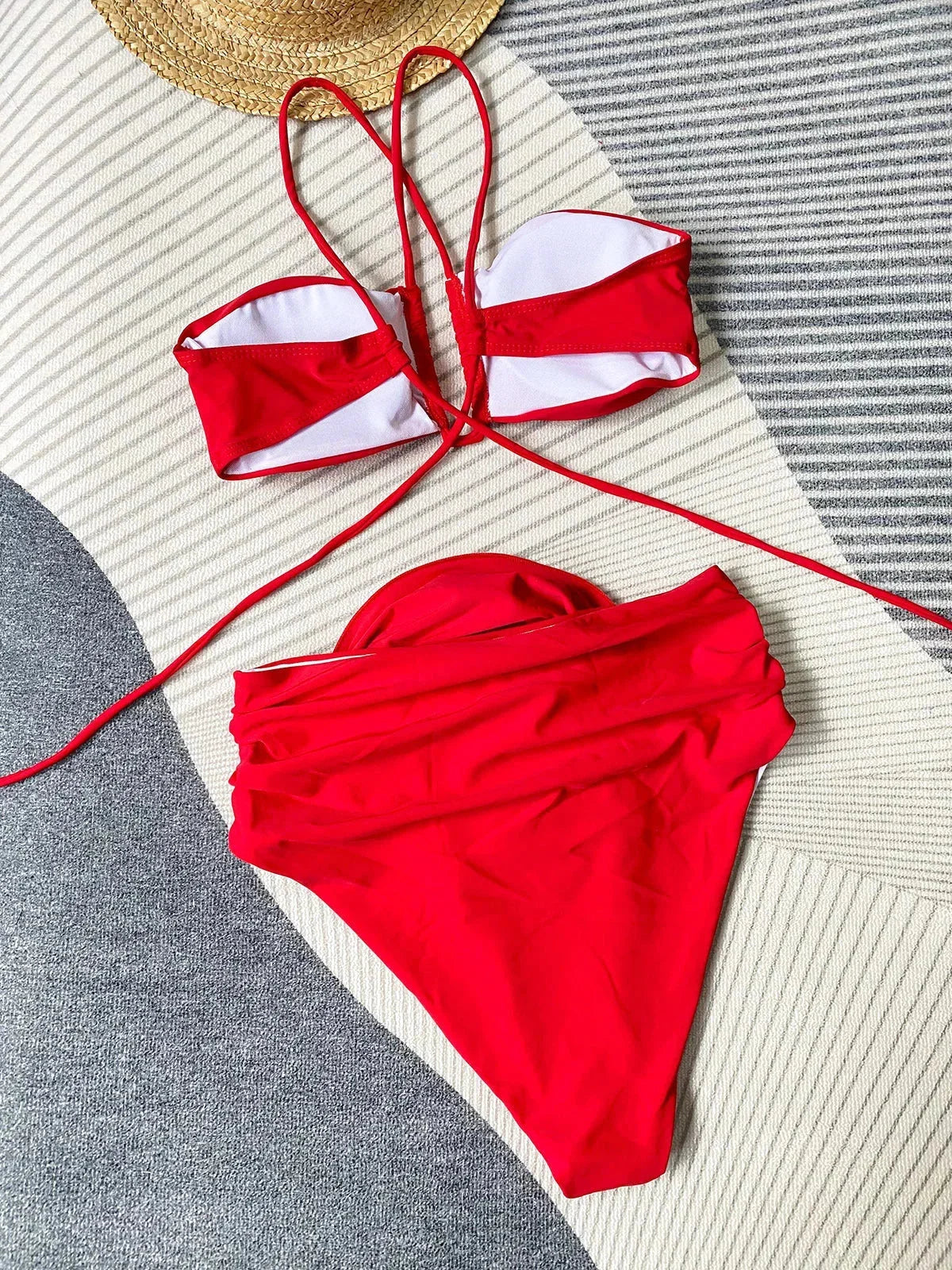 Completo bikini donna con dettagli floreali e lacci - Image 8