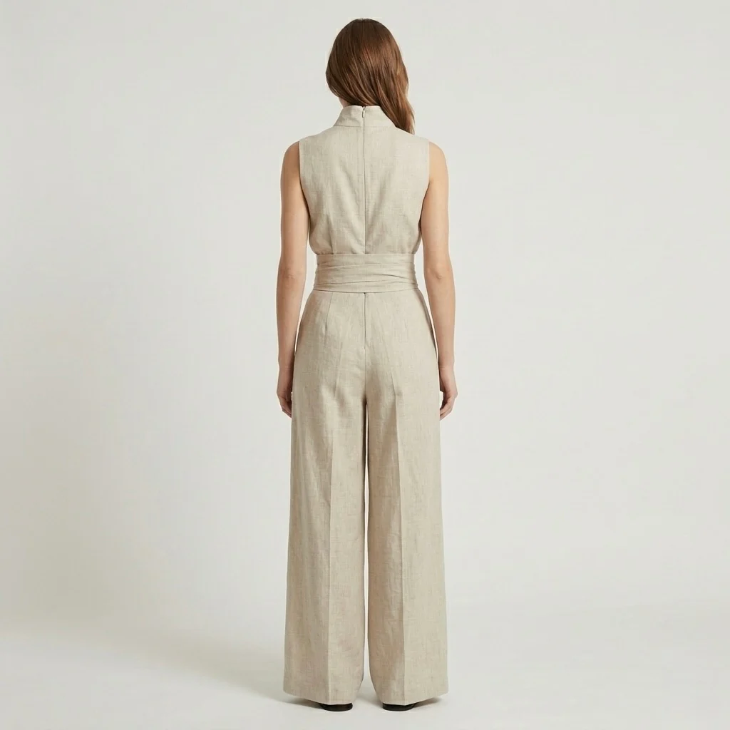 Completo Elegante da Donna Due Pezzi – Top Senza Maniche e Pantaloni Larghi - Image 6