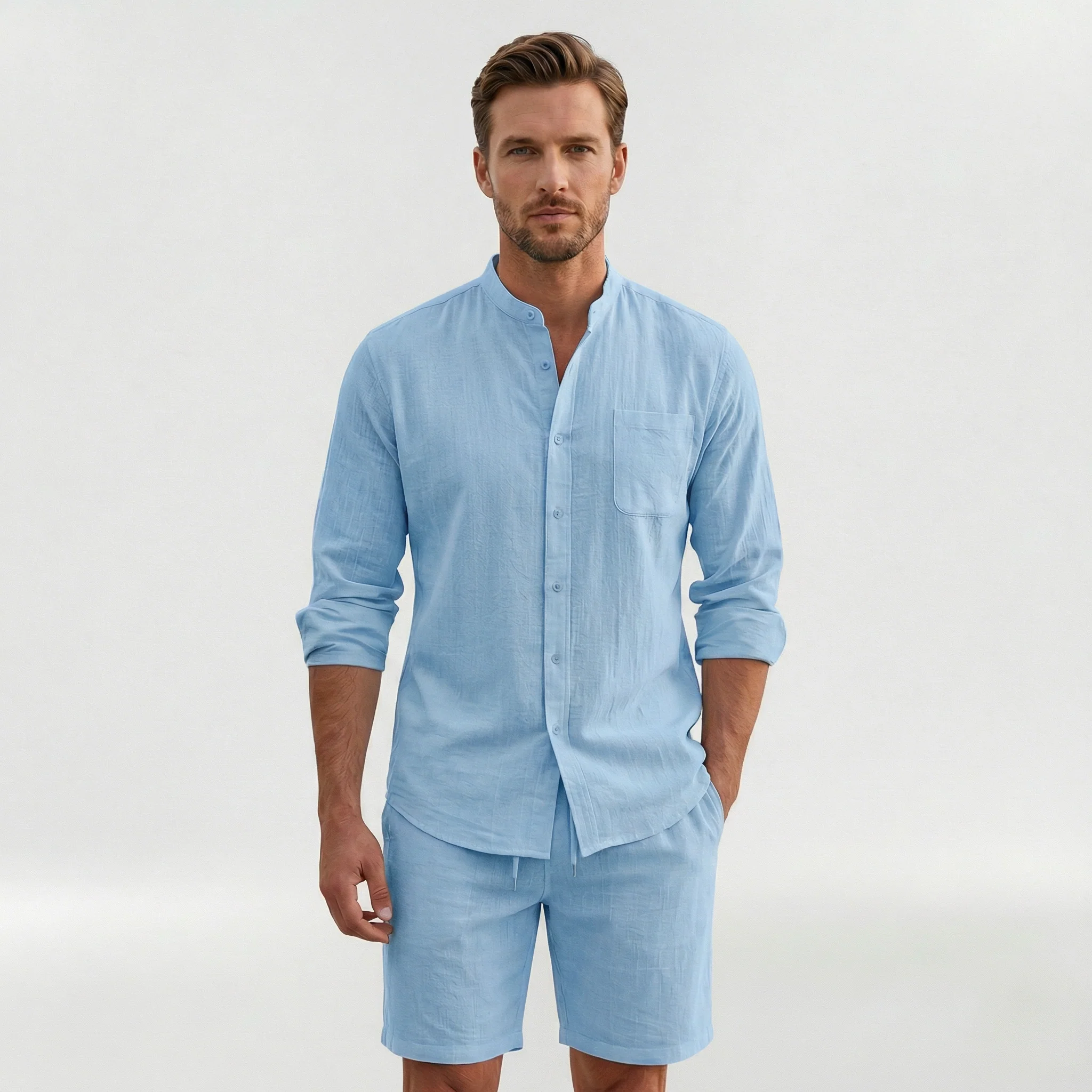 Completo uomo camicia e shorts relaxed fit per uno stile casual estivo - Image 5