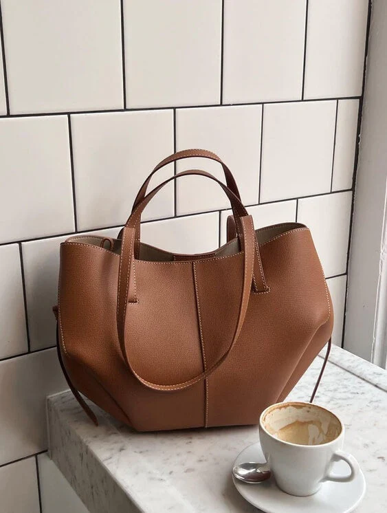 Elegante borsa tote vintage da donna - Grande borsa a mano in pelle con tracolla - Image 11