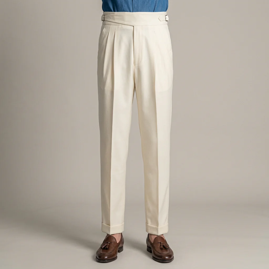 Elegante Pantalone Uomo Classico Piega Regolatori Laterali - Image 5
