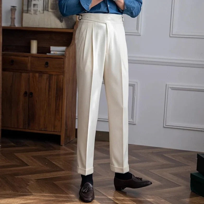 Elegante Pantalone Uomo Classico Piega Regolatori Laterali - Image 6