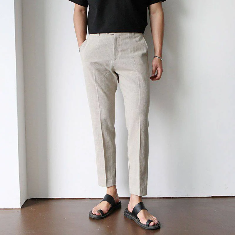 Elegante Pantalone Uomo Gamba Dritta Tasche Laterali - Image 3