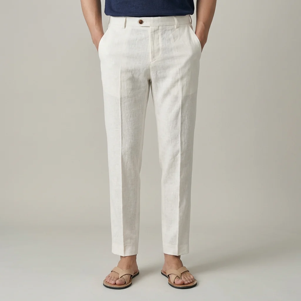 Elegante Pantalone Uomo Gamba Dritta Tasche Laterali - Image 4