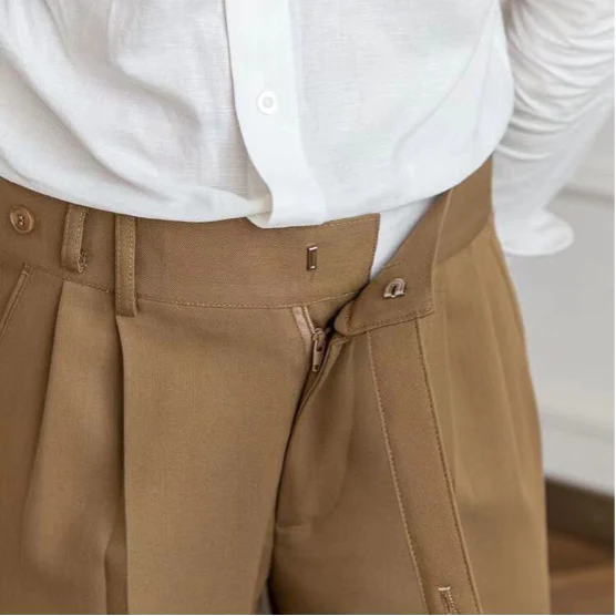 Elegante Pantalone Uomo Sartoriale Piega Gamba Dritta - Image 13