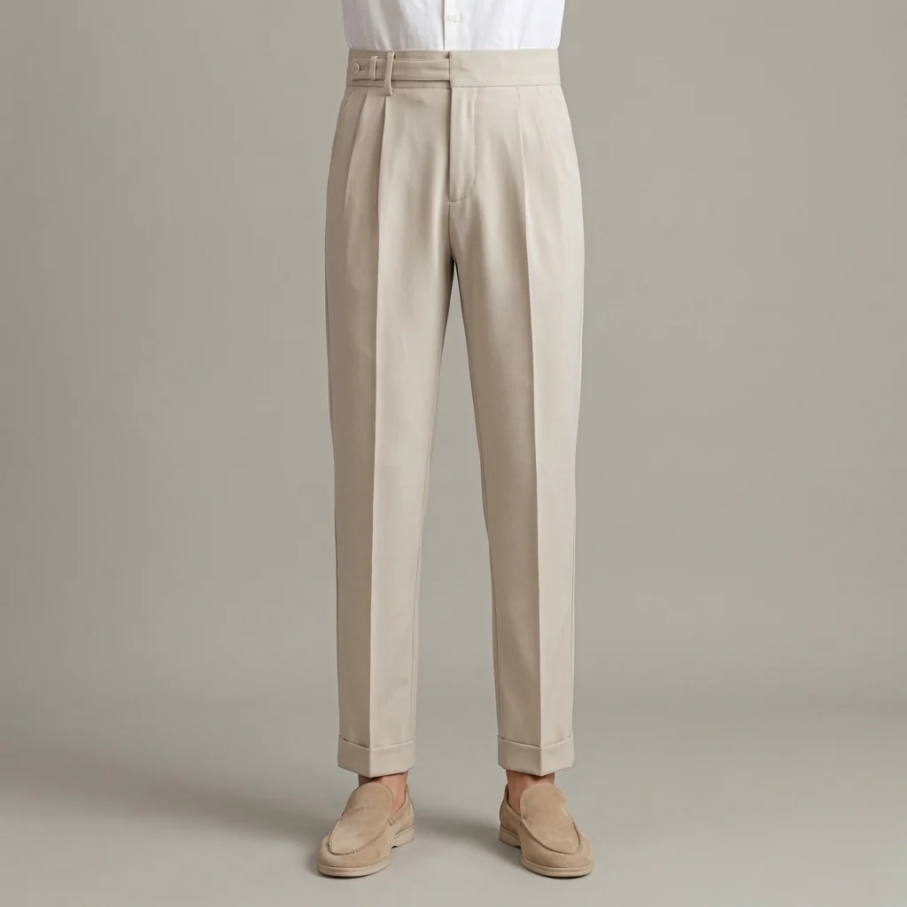 Elegante Pantalone Uomo Sartoriale Piega Gamba Dritta - Image 4
