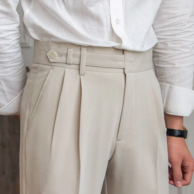 Elegante Pantalone Uomo Sartoriale Piega Gamba Dritta - Image 5