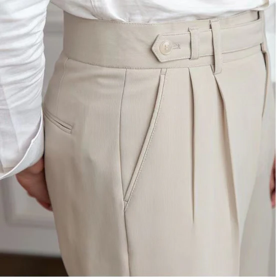 Elegante Pantalone Uomo Sartoriale Piega Gamba Dritta - Image 8