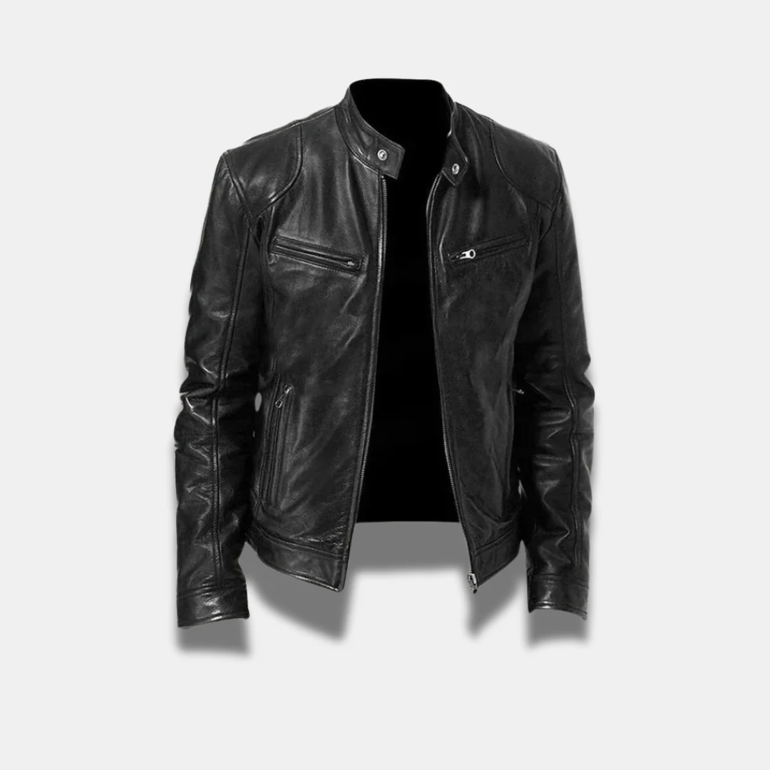 Giacca in pelle classica da uomo – Giacca da motociclista slim fit di alta qualità - Image 3