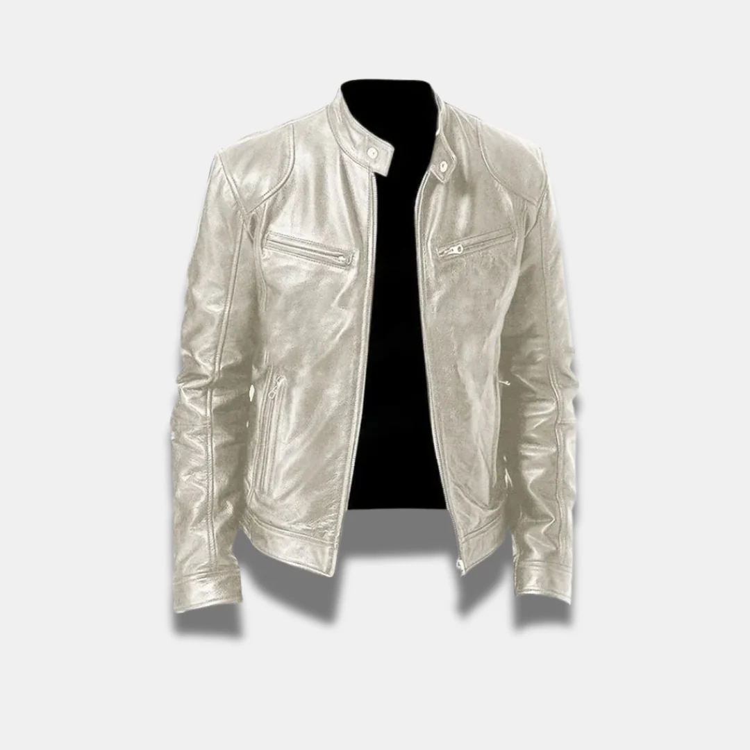 Giacca in pelle classica da uomo – Giacca da motociclista slim fit di alta qualità - Image 7