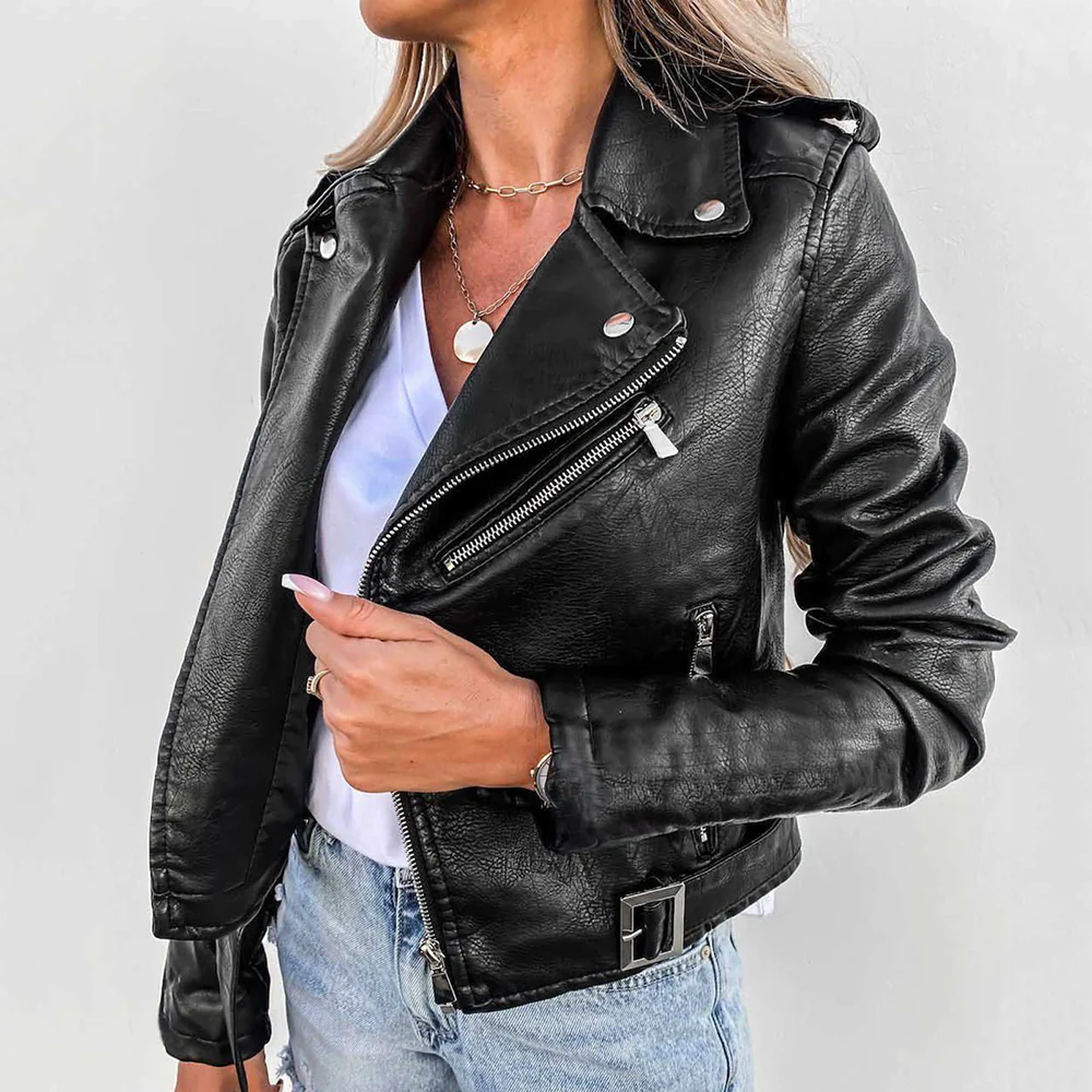 Giacca in pelle elegante e raffinata da donna - Image 3