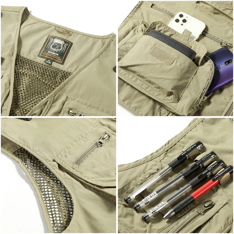 Gilet Estivo Multitasche Leggero da Uomo - Giacca Senza Maniche Traspirante - Image 5