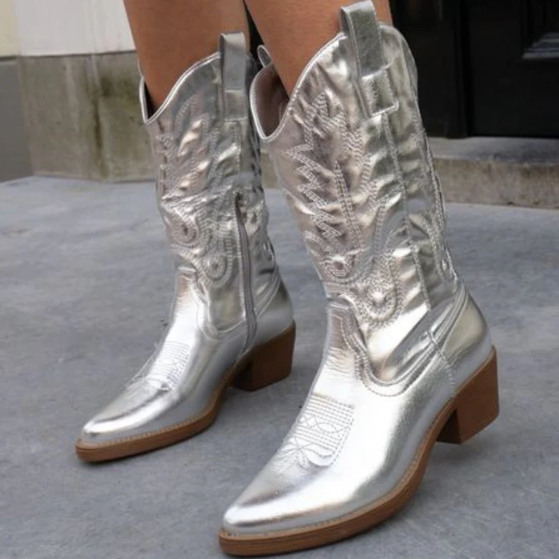 Gracie | Stivali Cowboy Metallici Eleganti da Donna - Image 3